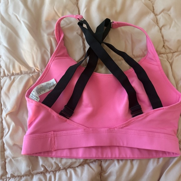 Nike Women's Vibrant Pink Sports Bra with Black Accents - Picture 2 of 5